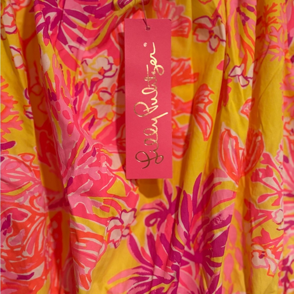 Lilly Pulitzer Pink and Orange Floral Dress (Romper) - Picture 5 of 8
